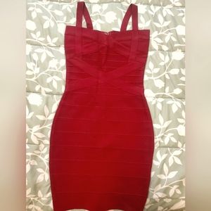 Chic Like New Bandage Burgundy-Red Bodycon Dress Size: medium
